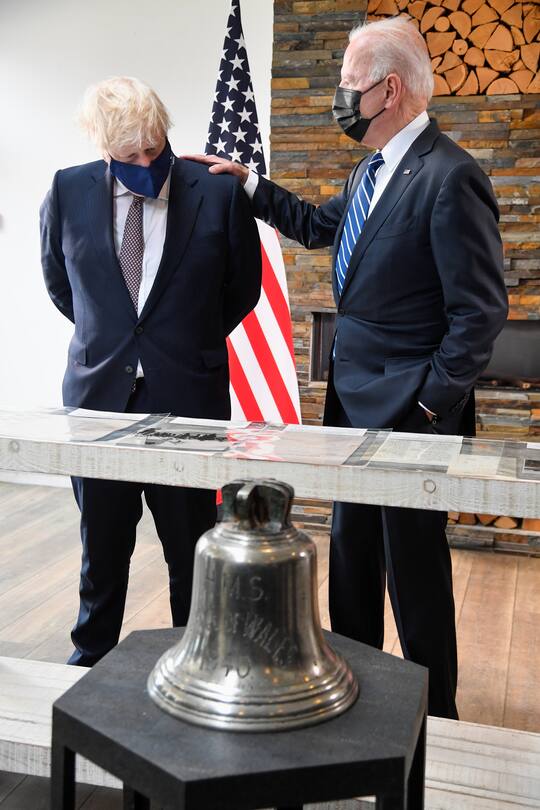 Jill und Joe Biden mit Boris und Carrie Johnson