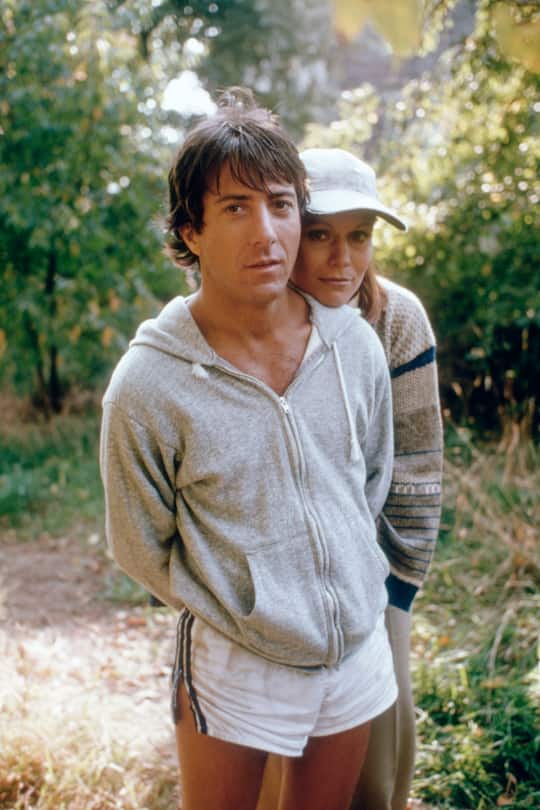 American actor Dustin Hoffman and Swiss actress Marthe Keller on the set of Marathon Man, directed by John Schlesinger. (Photo by Paramount Pictures/Sunset Boulevard/Corbis via Getty Images)
