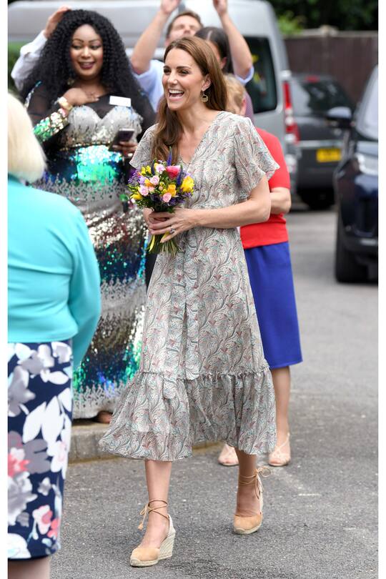 KINGSTON, ENGLAND - JUNE 25: Catherine, Duchess of Cambridge joins a photography workshop for Action for Children, run by the Royal Photographic Society at Warren Park Childrenâs Centre on June 25, 2019 in Kingston, England. HRH has today become Patron of The Royal Photographic Society. (Photo by Karwai Tang/WireImage)