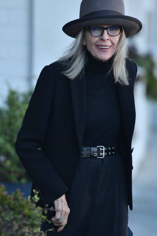 BRENTWOOD, CALIFORNIA - AUGUST 20: Diane Keaton is seen on August 20, 2024 in Brentwood, California. (Photo by London Entertainment/GC Images)
