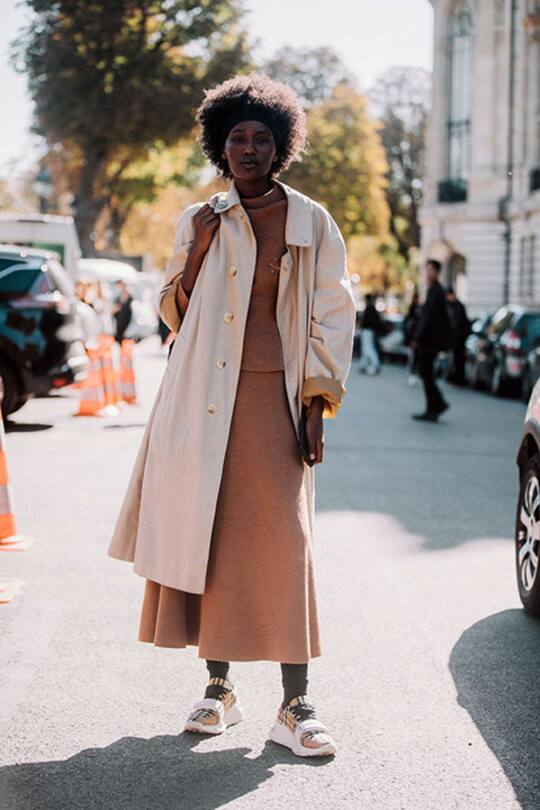 All beige Street Style