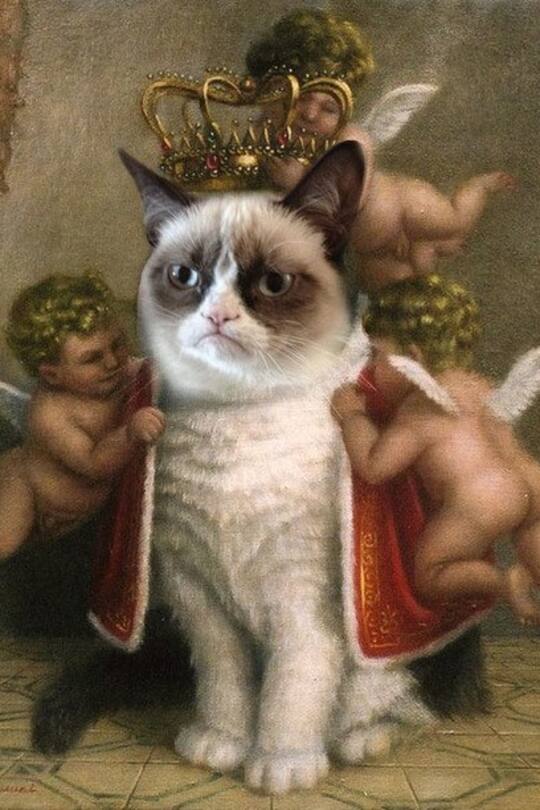 Grumpy Cat als Gemälde