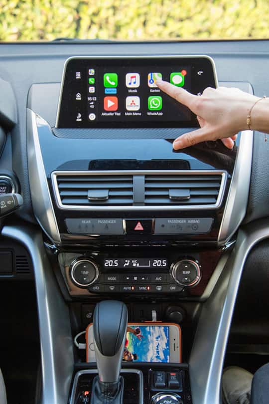 Smartphone auf Pneus: Apple Car Play (Bild) und Android Auto für Topkonnektivität.