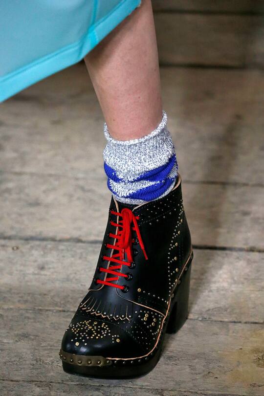 Schuhe gesehen auf den Catwalks an der Fashion Week London im September 2017