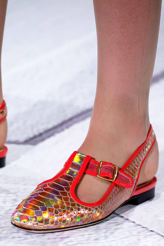 Schuhe gesehen auf den Catwalks an der Fashion Week London im September 2017
