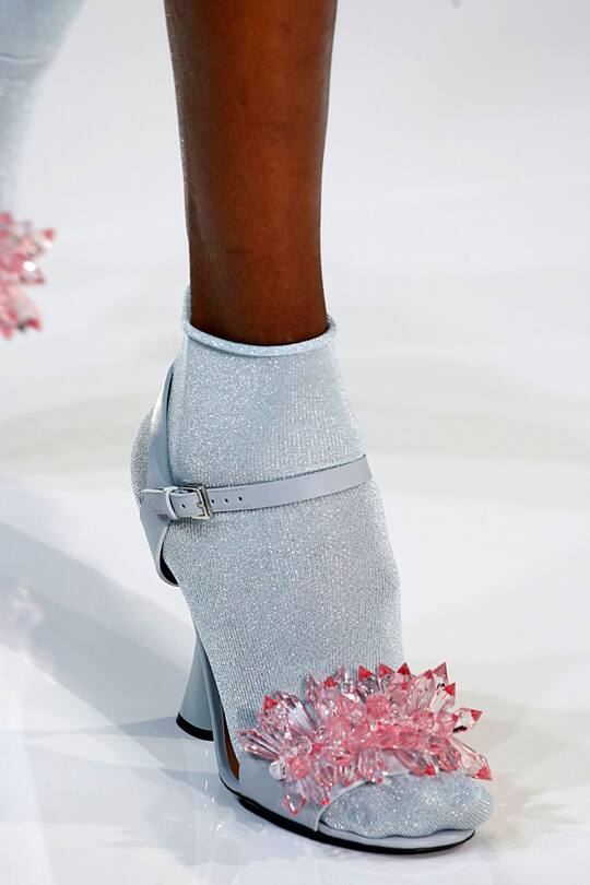 Schuhe gesehen auf den Catwalks an der Fashion Week London im September 2017