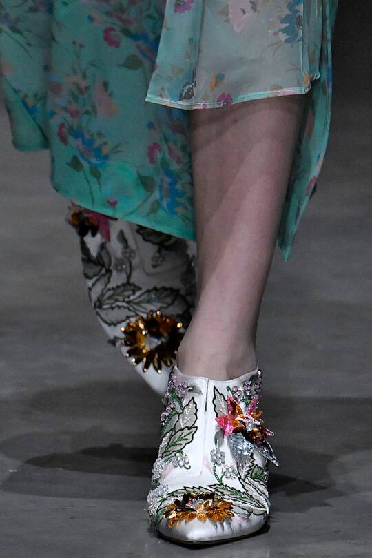 Schuhe gesehen auf den Catwalks an der Fashion Week London im September 2017