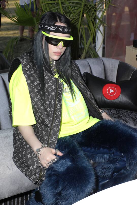 INDIO, CA - APRIL 13: Billie Eilish is seen at the YouTube Music Artist Lounge at Coachella 2019 on April 13, 2019 in Indio, California. (Photo by Roger Kisby/Getty Images for YouTube)