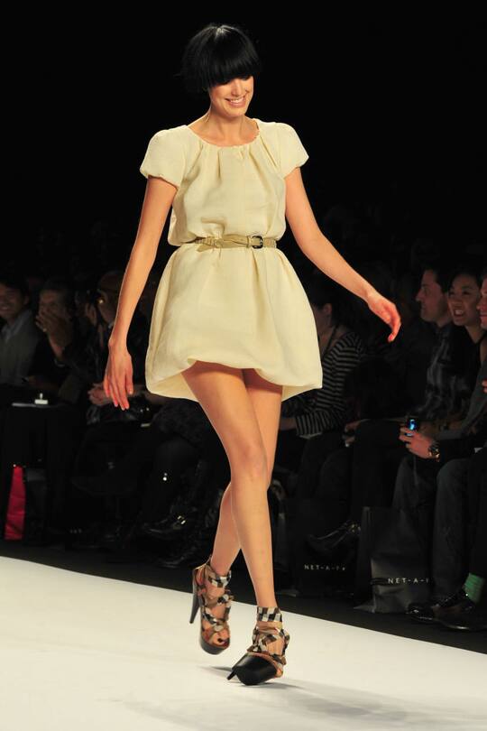 Agyness Deyn attend(s) Naomi Campbell's Fashion for Haiti Relief Benefit at Bryant Park Tents on February 12th, 2010 in New York City. (Photo by Chance Yeh/Patrick McMullan via Getty Images)