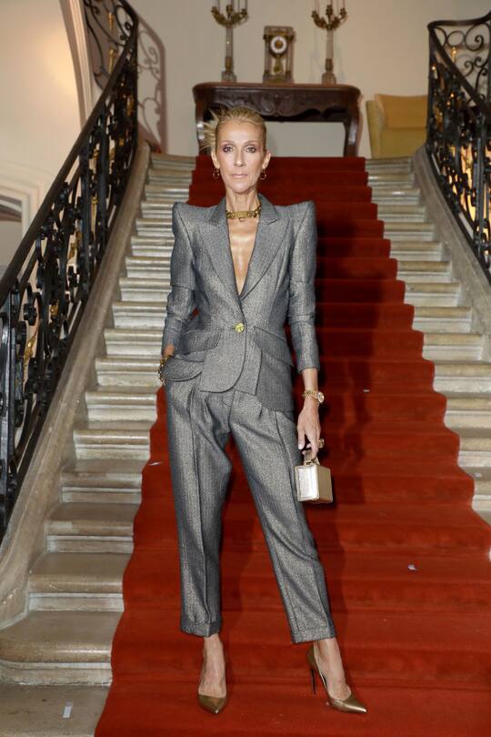 PARIS, FRANCE - JANUARY 23: Singer Celine Dion attends the RVDK Ronald Van Der Kemp Haute Couture Spring Summer 2019 show as part of Paris Fashion Week on January 23, 2019 in Paris, France. (Photo by Pierre Suu/Getty Images)