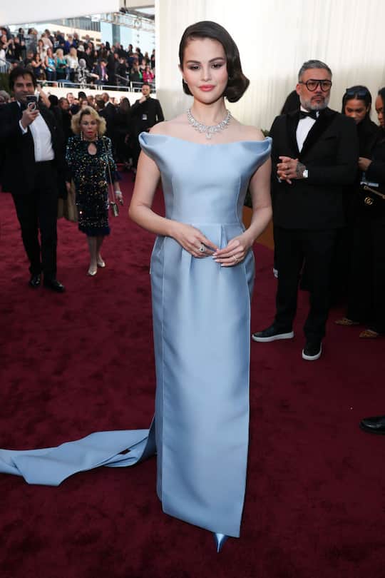 BEVERLY HILLS, CALIFORNIA - JANUARY 05: Selena Gomez attends the 82nd Annual Golden Globe Awards at Beverly Hilton on January 05, 2025 in Beverly Hills, California. (Photo by Stewart Cook/CBS via Getty Images)