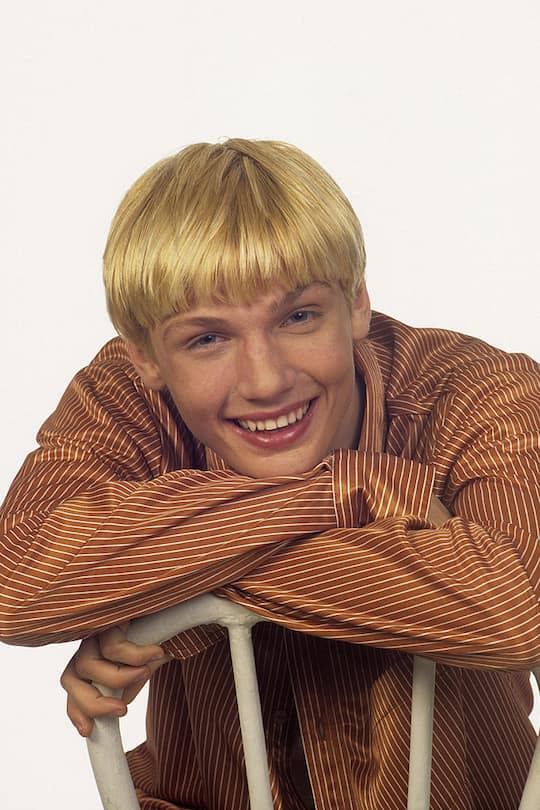American vocalist Nick Carter, of the group the Backstreet Boys, poses during a photoshoot, New York, New York, circa 1995. (Photo by Larry Busacca/WireImage)