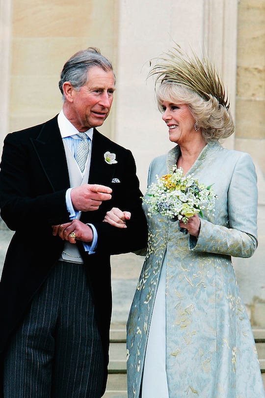 Camilla und Charles an ihrem Hochzeitstag am 9. April 2005.