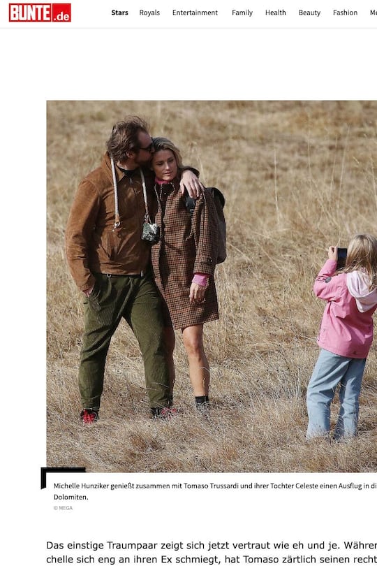 Michelle Hunziker und Tomaso Trussardi Ausriss Bunte.de