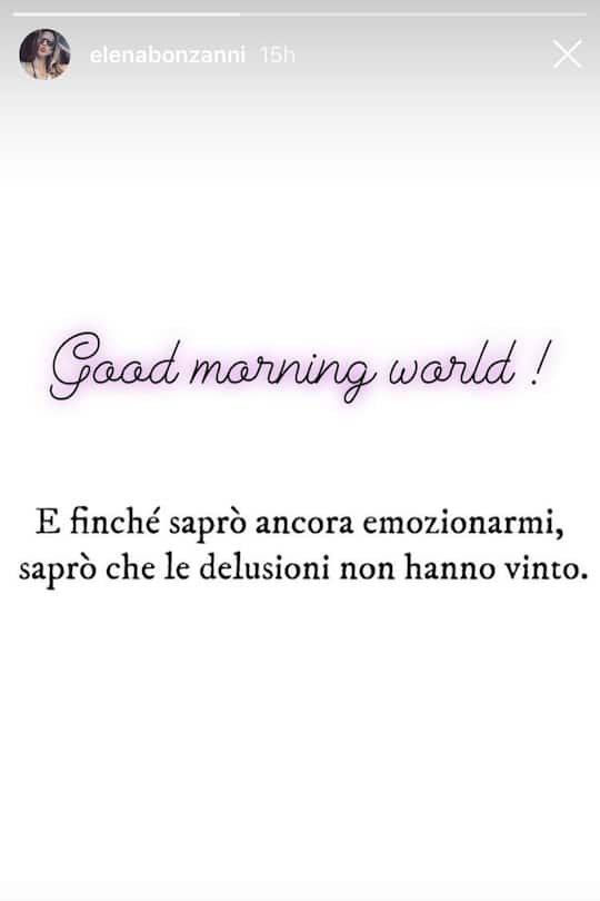 Elena Bonzanni, emotionaler Post