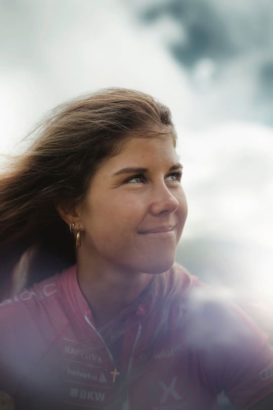 Skifahrerin Aline Danioth, Rennvelo in Andermatt. 25. Juni 2021. Copyright: Marco Schnyder