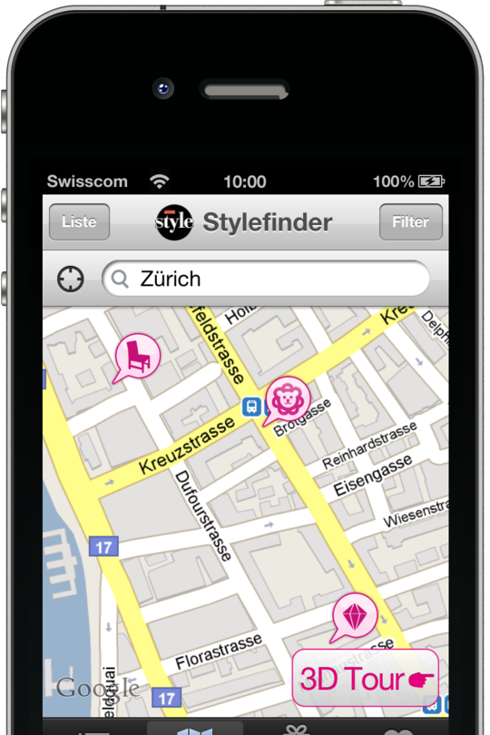 iApp für SI Style - Strassenkarte