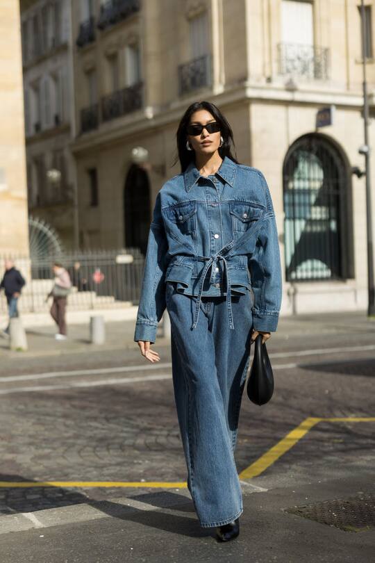 PARIS, FRANCE - MARCH 04: Pritika Swarup is seen wearing total look Phillip Lim during the Womenswear Fall/Winter 2024/2025 as part of Paris Fashion Week on March 04, 2024 in Paris, France. (Photo by Jacopo Raule/Getty Images)