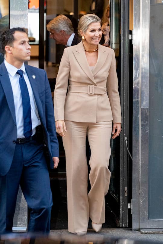 THE HAGUE, NETHERLANDS - OCTOBER 08: Queen Maxima of The Netherlands attends the presentation of the annual report of the State of SME's of the Dutch Committee for Entrepreneurship on October 08, 2019 in The Hague, Netherlands. (Photo by Patrick van Katwijk/Getty Images)