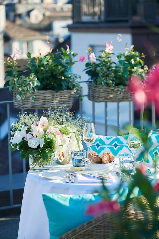 Dinner auf der Dachterrasse des Storchen Zürich