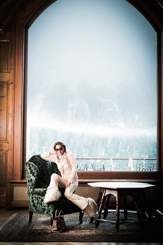 Raquel Marquard in ihrer Suite in St. Moritz