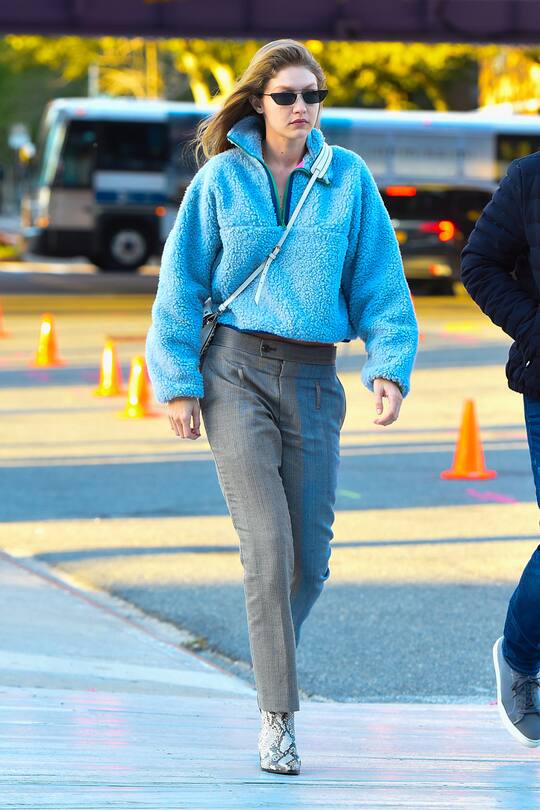 Fleece Gigi Hadid Street Style