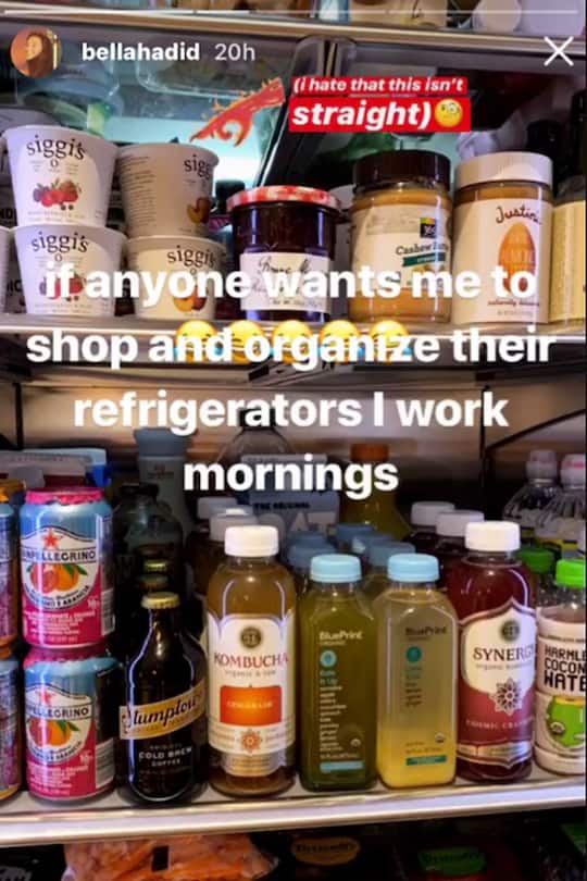 Bella Hadids Kühlschrank
