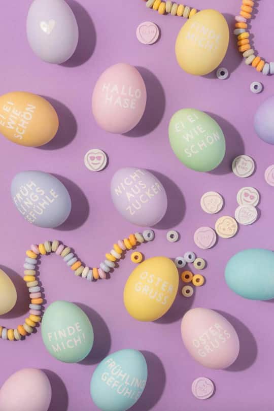 Ostereier mit Botschaft