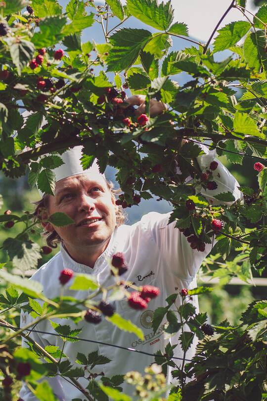 Im Früchte-, Gemüsegarten vom Castello del Sole - Bruna & Nello Bozzato machen Marmelade für Mattias Roock, Chefkoch im Locanda Barbarossa, Castello del Sole, Ascona - 14. Juli 2020 - Copyright Olivia Pulver