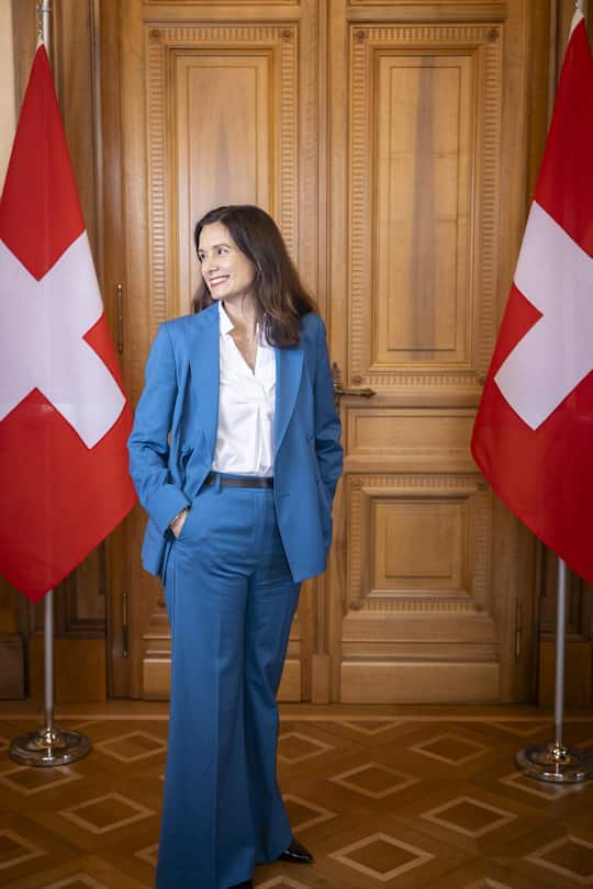 Im Büro von Nationalratspräsidentin Maja Riniker im Bundeshaus. Ihr Motto für ihre Amtszeit: «Zusammenhalt durch Vielfalt.»