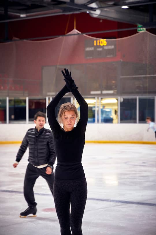 Stephane Lambiel trainiert Alexia Paganini, 2020