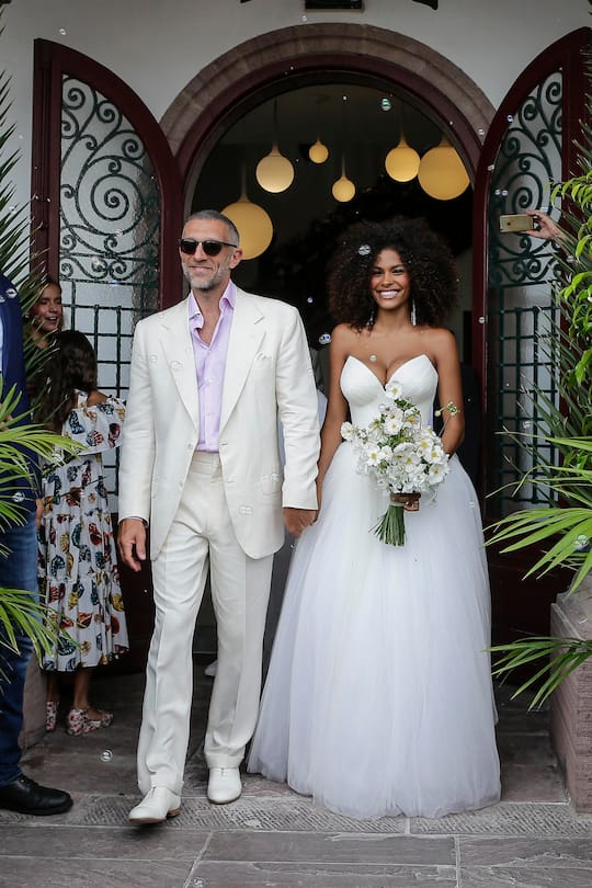 Vincent Cassel und seine Frau Tina Kunakey am Hochzeitstag Bidart 24. August 2018