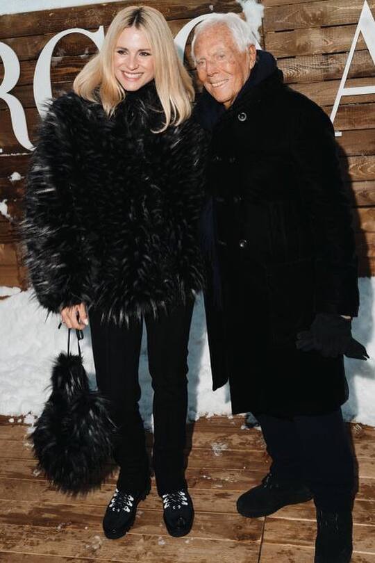 Erinnerungsfoto mit Fashion-Ikone Giorgio Armani