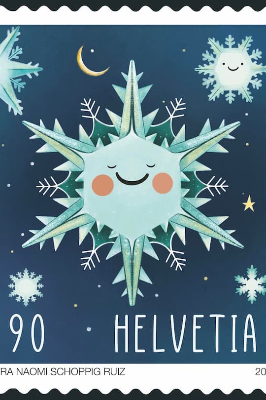 Briefmarke des Schweizer Weihnachtsmanns 2023