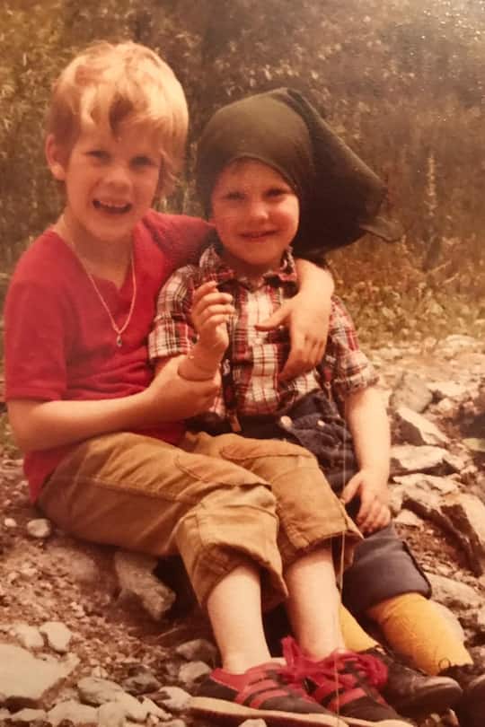 Filmproduzentin Anne Walser mit ihrem Bruder