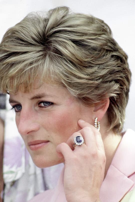 BRAZIL - APRIL 25: Princess Diana Engagement Ring, Wedding Ring, Watch, Gold Earrings (Photo by Tim Graham Photo Library via Getty Images)