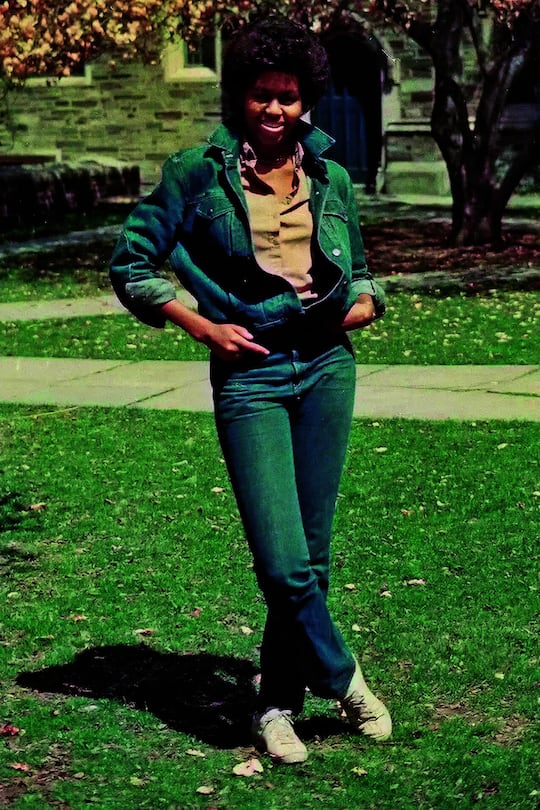 <p>Jeans! Michelle Robinson 1983 mit 19 Jahren an der Elite-Universität Princeton.</p>