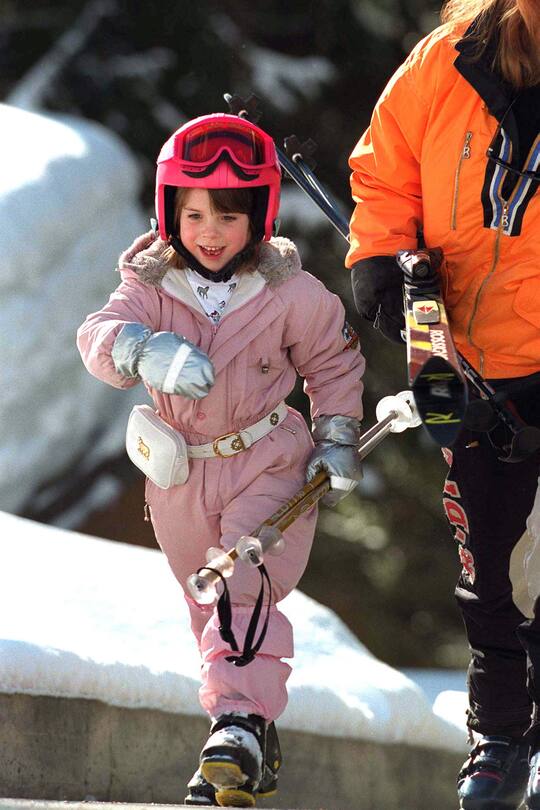 VERBIER, SWITZERLAND - FEBRUARY 16: Princess Eugenie On Skiing Holiday In Verbier, Switzerland (Photo by Tim Graham Photo Library via Getty Images)