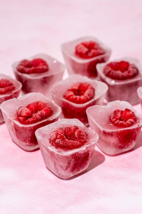 Eingefrorene Himbeeren