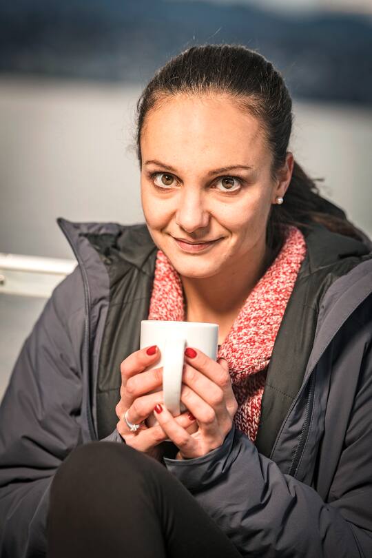 Sarah Meier bei der Eisbahn