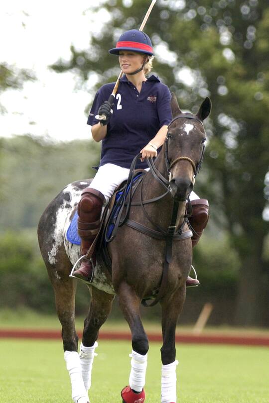 Zara Phillips Takes Part In A Charity Polo Match At The Beaufort Polo Club In Gloucestershire. . (Photo by Mark Cuthbert/UK Press via Getty Images)