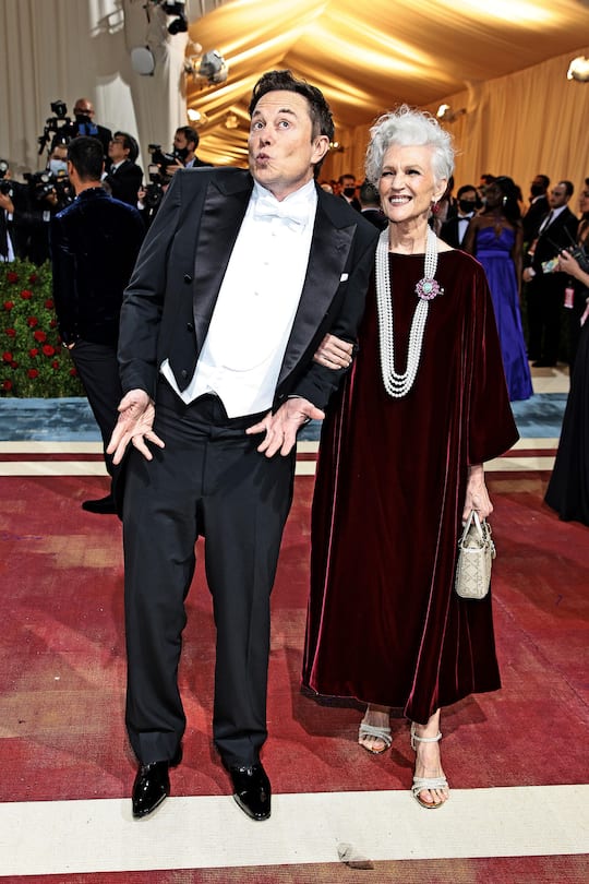 NEW YORK, NEW YORK - MAY 02: (L-R) Elon Musk and Maye Musk attend The 2022 Met Gala Celebrating "In America: An Anthology of Fashion" at The Metropolitan Museum of Art on May 02, 2022 in New York City. (Photo by Dimitrios Kambouris/Getty Images for The Met Museum/Vogue)