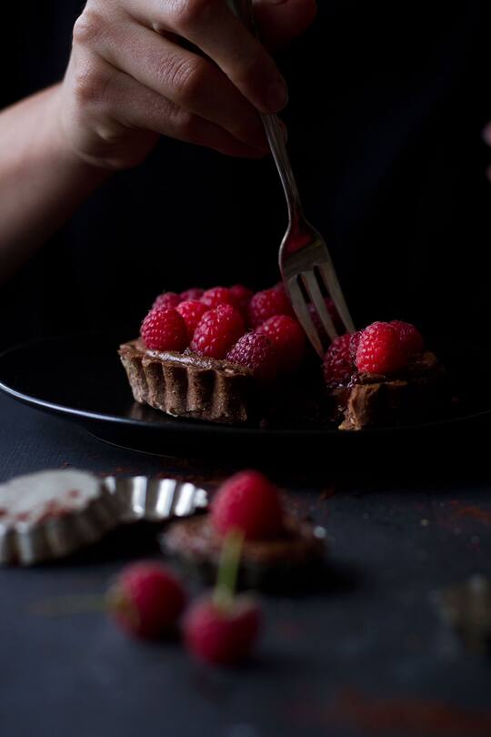 Schokoladen Himbeer Tartelettes