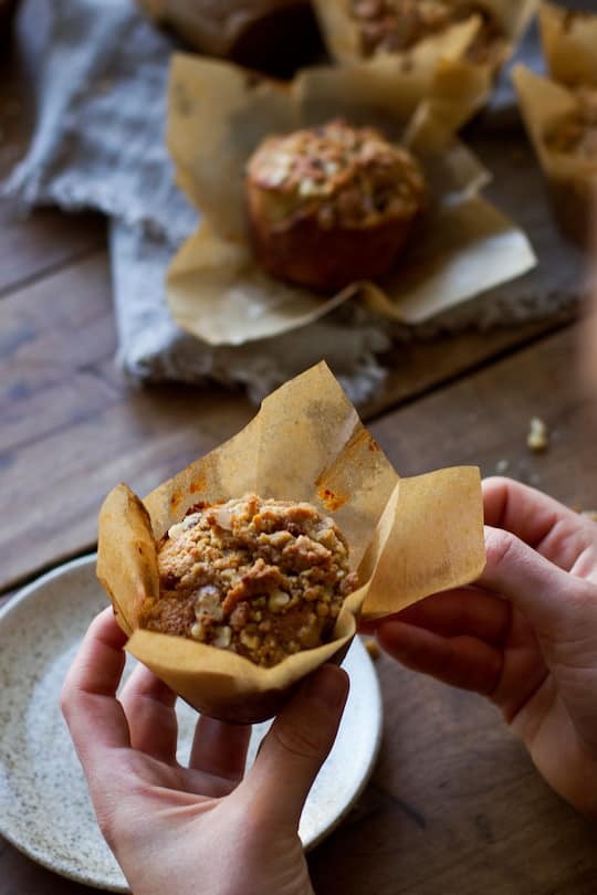 Kürbis Muffins mit Ahornsirup und Walnüssen