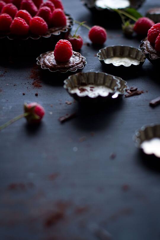 Schokoladen Himbeer Tartelettes