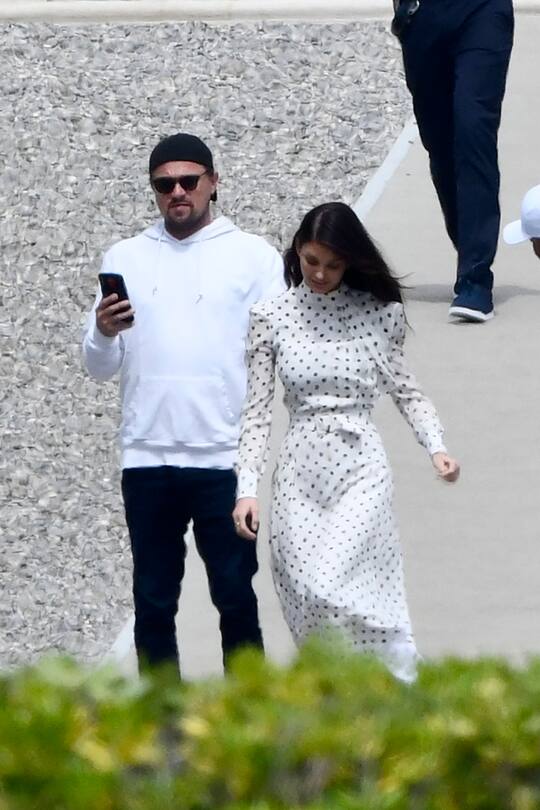 Leonardo Dicaprio and his girlfriend Camila Morrone at the Eden Roc during Cannes Film Festival