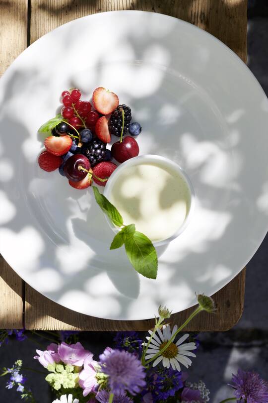 Panna Cotta mit Früchten