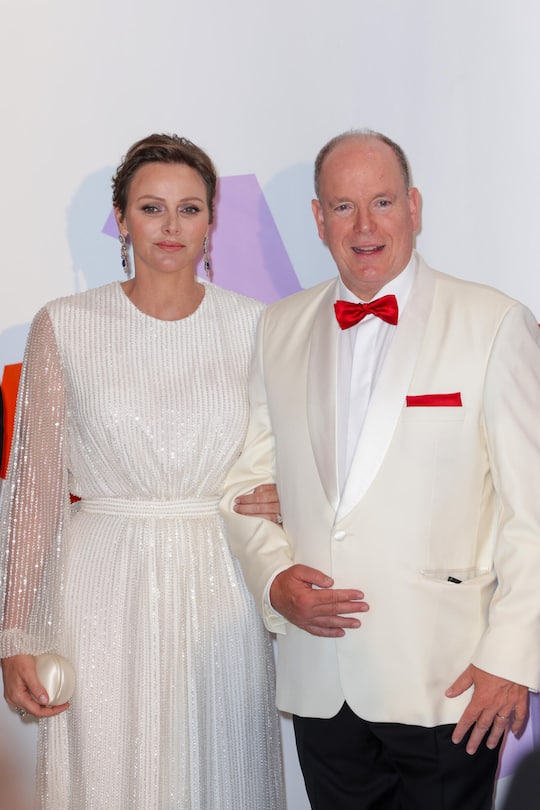 MONACO, MONACO - JULY 29: (EDITOR'S NOTE : NO TABLOIDS WEB & PRINT, NO DAILY MAIL, NO DAILY MAIL GROUP, NO VOICI, NO CLOSER) Charlene, Princess of Monaco and Albert II, Prince of Monaco attend the Red Cross Ball 2023 on July 29, 2023 in Monaco, Monaco. (Photo by Pascal Le Segretain/Getty Images)