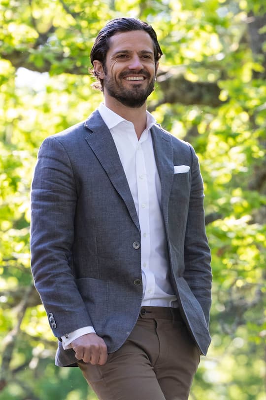 Prinz Carl Philip (SE), bei der Eröffnung des Vilda Parken (einen Spielplatz) im Wald von Väse im Rahmen des Besuchs in Värmland. Väse, Schweden, 17. Mai 2018 **SKANDINAVIEN OUT**