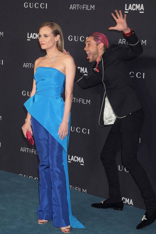 LOS ANGELES, CA - NOVEMBER 07: Actors Diane Kruger and Jared Leto arrive at the LACMA 2015 Art+Film Gala Honoring James Turrell And Alejandro G Inarritu, Presented By Gucci at LACMA on November 7, 2015 in Los Angeles, California. (Photo by Gregg DeGuire/WireImage)